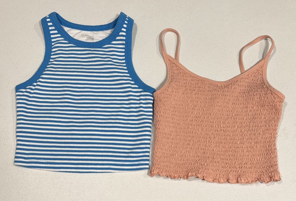 Lot of 2 Womens Cropped Tank Top Size XS Aerie Top & Hollister Cami Stretch